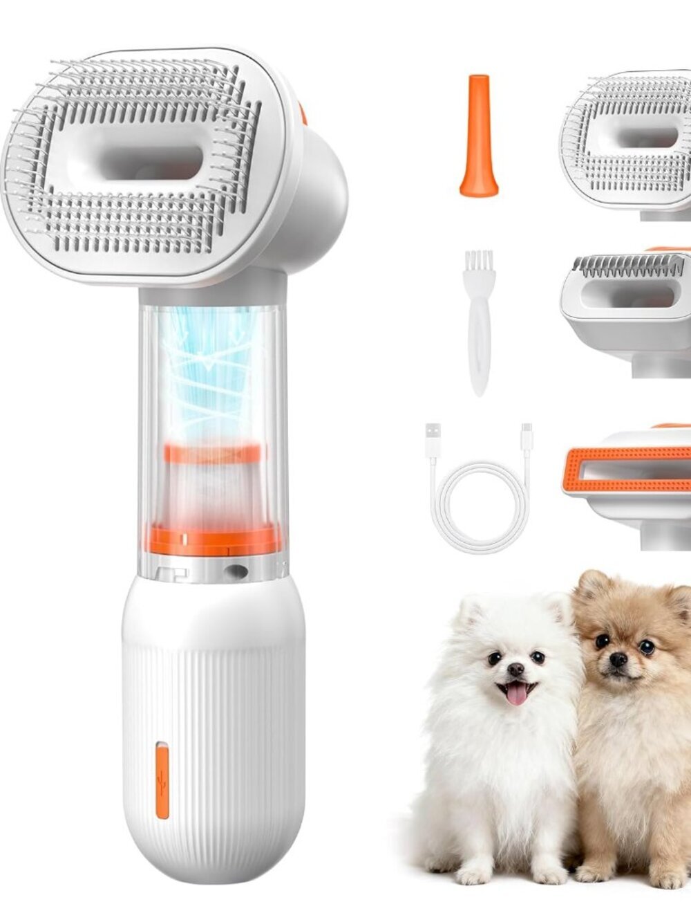 Vacuum Dog Brush for Shedding, 4-in-1